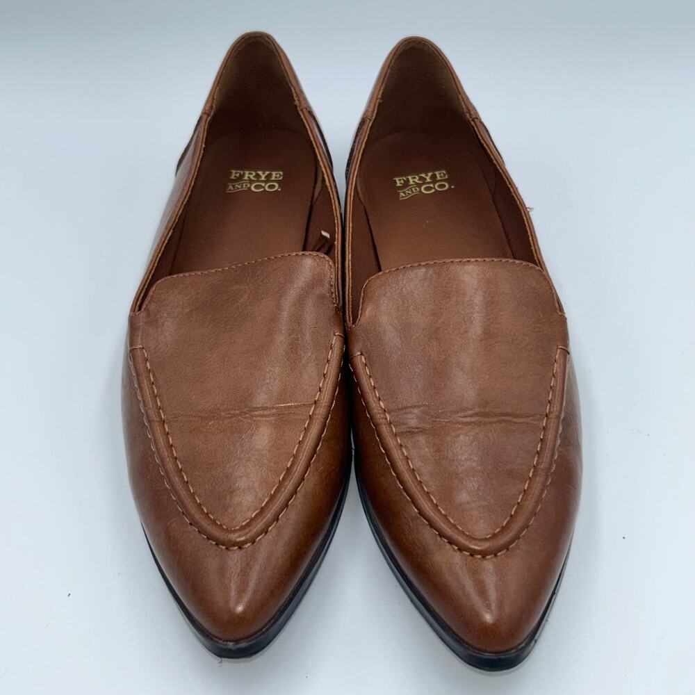 Frye & Co Eira Pointed Toe Loafers in Caramel color, Women Sz 9-9 1/2